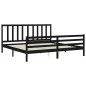 vidaXL Massivholzbett mit Kopfteil Schwarz 200x200 cm vidaXL Massivholzbett mit Kopfteil Schwarz 200x200 cm