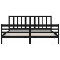 vidaXL Massivholzbett mit Kopfteil Schwarz 200x200 cm vidaXL Massivholzbett mit Kopfteil Schwarz 200x200 cm