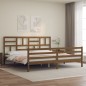 vidaXL Massivholzbett mit Kopfteil Honigbraun 200x200 cm vidaXL Massivholzbett mit Kopfteil Honigbraun 200x200 cm