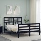 vidaXL Massivholzbett mit Kopfteil Schwarz 120x200 cm vidaXL Massivholzbett mit Kopfteil Schwarz 120x200 cm