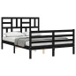 vidaXL Massivholzbett mit Kopfteil Schwarz 120x200 cm vidaXL Massivholzbett mit Kopfteil Schwarz 120x200 cm