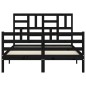 vidaXL Massivholzbett mit Kopfteil Schwarz 120x200 cm vidaXL Massivholzbett mit Kopfteil Schwarz 120x200 cm