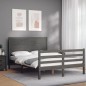 vidaXL Massivholzbett mit Kopfteil Grau 140x190 cm vidaXL Massivholzbett mit Kopfteil Grau 140x190 cm