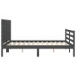 vidaXL Massivholzbett mit Kopfteil Grau 140x190 cm vidaXL Massivholzbett mit Kopfteil Grau 140x190 cm