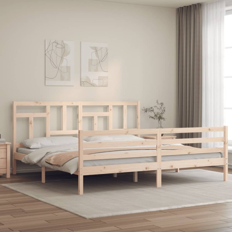 vidaXL Massivholzbett mit Kopfteil 200x200 cm vidaXL Massivholzbett mit Kopfteil 200x200 cm
