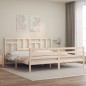 vidaXL Massivholzbett mit Kopfteil 200x200 cm vidaXL Massivholzbett mit Kopfteil 200x200 cm