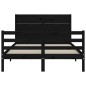 vidaXL Massivholzbett mit Kopfteil Schwarz 140x190 cm vidaXL Massivholzbett mit Kopfteil Schwarz 140x190 cm