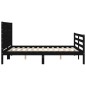 vidaXL Massivholzbett mit Kopfteil Schwarz 140x190 cm vidaXL Massivholzbett mit Kopfteil Schwarz 140x190 cm