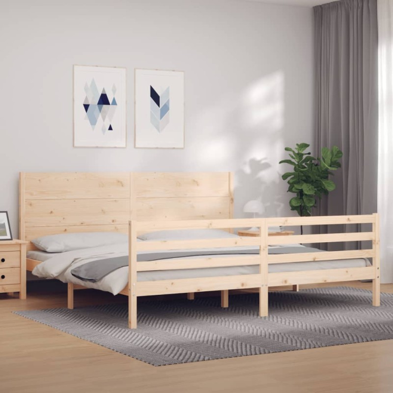 vidaXL Massivholzbett mit Kopfteil 200x200 cm vidaXL Massivholzbett mit Kopfteil 200x200 cm