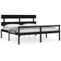 vidaXL Massivholzbett mit Kopfteil Schwarz 200x200 cm vidaXL Massivholzbett mit Kopfteil Schwarz 200x200 cm