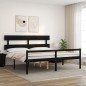 vidaXL Massivholzbett mit Kopfteil Schwarz 200x200 cm vidaXL Massivholzbett mit Kopfteil Schwarz 200x200 cm