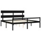 vidaXL Massivholzbett mit Kopfteil Schwarz 200x200 cm vidaXL Massivholzbett mit Kopfteil Schwarz 200x200 cm