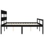 vidaXL Massivholzbett mit Kopfteil Schwarz 200x200 cm vidaXL Massivholzbett mit Kopfteil Schwarz 200x200 cm