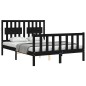 vidaXL Massivholzbett mit Kopfteil Schwarz 120x200 cm vidaXL Massivholzbett mit Kopfteil Schwarz 120x200 cm