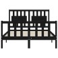 vidaXL Massivholzbett mit Kopfteil Schwarz 120x200 cm vidaXL Massivholzbett mit Kopfteil Schwarz 120x200 cm