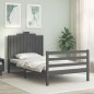 vidaXL Massivholzbett mit Kopfteil Grau 100x200 cm vidaXL Massivholzbett mit Kopfteil Grau 100x200 cm