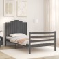 vidaXL Massivholzbett mit Kopfteil Grau 100x200 cm vidaXL Massivholzbett mit Kopfteil Grau 100x200 cm