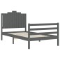 vidaXL Massivholzbett mit Kopfteil Grau 100x200 cm vidaXL Massivholzbett mit Kopfteil Grau 100x200 cm