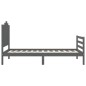 vidaXL Massivholzbett mit Kopfteil Grau 100x200 cm vidaXL Massivholzbett mit Kopfteil Grau 100x200 cm