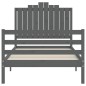 vidaXL Massivholzbett mit Kopfteil Grau 100x200 cm vidaXL Massivholzbett mit Kopfteil Grau 100x200 cm