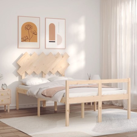 vidaXL Massivholzbett mit Kopfteil 120x200 cm