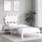 vidaXL Massivholzbett mit Kopfteil Weiß 90x200 cm vidaXL Massivholzbett mit Kopfteil Weiß 90x200 cm