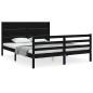 vidaXL Massivholzbett mit Kopfteil Schwarz 160x200 cm vidaXL Massivholzbett mit Kopfteil Schwarz 160x200 cm