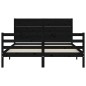 vidaXL Massivholzbett mit Kopfteil Schwarz 160x200 cm vidaXL Massivholzbett mit Kopfteil Schwarz 160x200 cm