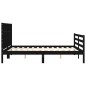 vidaXL Massivholzbett mit Kopfteil Schwarz 160x200 cm vidaXL Massivholzbett mit Kopfteil Schwarz 160x200 cm