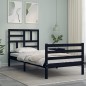 vidaXL Massivholzbett mit Kopfteil Schwarz 90x200 cm vidaXL Massivholzbett mit Kopfteil Schwarz 90x200 cm