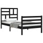vidaXL Massivholzbett mit Kopfteil Schwarz 90x200 cm vidaXL Massivholzbett mit Kopfteil Schwarz 90x200 cm