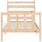 vidaXL Massivholzbett mit Kopfteil 90x200 cm vidaXL Massivholzbett mit Kopfteil 90x200 cm