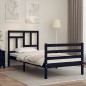 vidaXL Massivholzbett mit Kopfteil Schwarz 90x200 cm vidaXL Massivholzbett mit Kopfteil Schwarz 90x200 cm