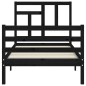 vidaXL Massivholzbett mit Kopfteil Schwarz 90x200 cm vidaXL Massivholzbett mit Kopfteil Schwarz 90x200 cm