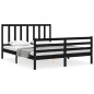 vidaXL Massivholzbett mit Kopfteil Schwarz 160x200 cm vidaXL Massivholzbett mit Kopfteil Schwarz 160x200 cm
