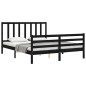 vidaXL Massivholzbett mit Kopfteil Schwarz 160x200 cm vidaXL Massivholzbett mit Kopfteil Schwarz 160x200 cm