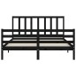 vidaXL Massivholzbett mit Kopfteil Schwarz 160x200 cm vidaXL Massivholzbett mit Kopfteil Schwarz 160x200 cm