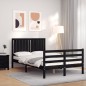 vidaXL Massivholzbett mit Kopfteil Schwarz 120x200 cm vidaXL Massivholzbett mit Kopfteil Schwarz 120x200 cm