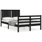 vidaXL Massivholzbett mit Kopfteil Schwarz 120x200 cm vidaXL Massivholzbett mit Kopfteil Schwarz 120x200 cm