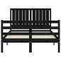 vidaXL Massivholzbett mit Kopfteil Schwarz 120x200 cm vidaXL Massivholzbett mit Kopfteil Schwarz 120x200 cm