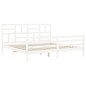vidaXL Massivholzbett mit Kopfteil Weiß 200x200 cm vidaXL Massivholzbett mit Kopfteil Weiß 200x200 cm