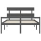 vidaXL Seniorenbett mit Kopfteil Grau Kingsize Massivholz vidaXL Seniorenbett mit Kopfteil Grau Kingsize Massivholz