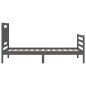 vidaXL Massivholzbett mit Kopfteil Grau 90x200 cm