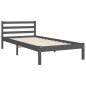 vidaXL Massivholzbett mit Kopfteil Grau 90x200 cm