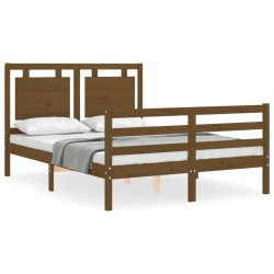 vidaXL Massivholzbett mit Kopfteil Honigbraun 120x200 cm