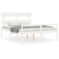 vidaXL Seniorenbett mit Kopfteil Weiß Kingsize Massivholz vidaXL Seniorenbett mit Kopfteil Weiß Kingsize Massivholz