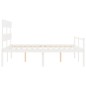 vidaXL Seniorenbett mit Kopfteil Weiß Kingsize Massivholz vidaXL Seniorenbett mit Kopfteil Weiß Kingsize Massivholz