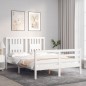 vidaXL Massivholzbett mit Kopfteil Weiß 140x190 cm vidaXL Massivholzbett mit Kopfteil Weiß 140x190 cm