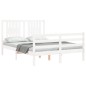 vidaXL Massivholzbett mit Kopfteil Weiß 140x190 cm vidaXL Massivholzbett mit Kopfteil Weiß 140x190 cm