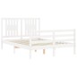 vidaXL Massivholzbett mit Kopfteil Weiß 140x190 cm vidaXL Massivholzbett mit Kopfteil Weiß 140x190 cm